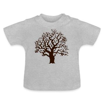 Arbre chêne - T-shirt bio col rond Bébé - gris chiné - Devant