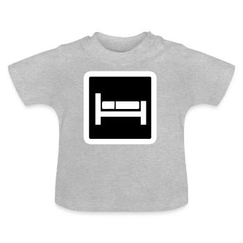 Bett Schild - Baby Bio-T-Shirt mit Rundhals - Grau meliert - Vorne