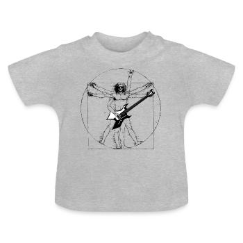 Da Vinci Heavy Metal Elektrogitarre - Baby Bio-T-Shirt mit Rundhals - Grau meliert - Vorne
