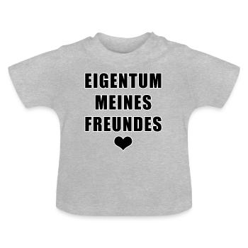 14.2. property friend girlfriend 2 - Baby Organic T-Shirt with Round Neck - heather grey - Front