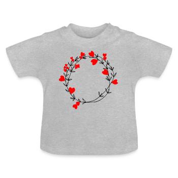 herzlich - Baby Bio-T-Shirt mit Rundhals - Grau meliert - Vorne