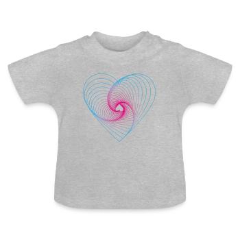 L'amour. Coeur. L'amour, - T-shirt bio col rond Bébé - gris chiné - Devant