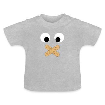 Bouche de visage Interdire cadeau amusant pour l’enfant - T-shirt bio col rond Bébé - gris chiné - Devant