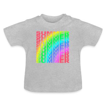 Été été été été été arc-en-ciel Gesc - T-shirt bio col rond Bébé - gris chiné - Devant