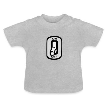 On Off Switch Gift - Baby Organic T-Shirt with Round Neck - heather grey - Front