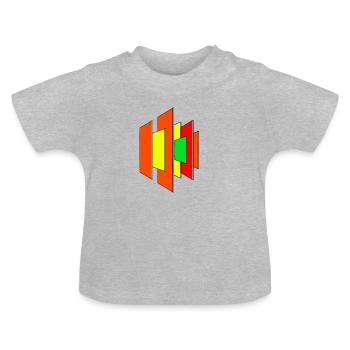 Abstract shape Colorful shapes Gift - Baby Organic T-Shirt with Round Neck - heather grey - Front