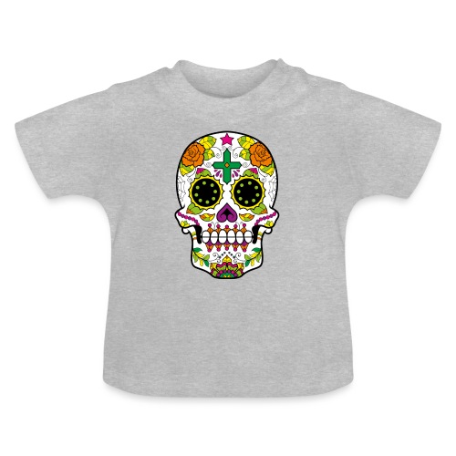 skull4 - Maglietta ecologica con scollo rotondo per neonato