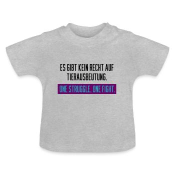 tierschutz - Baby Bio-T-Shirt mit Rundhals - Grau meliert - Vorne