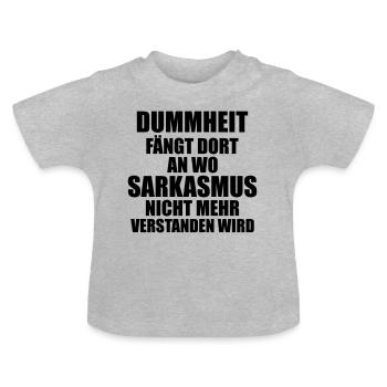 Ironisch Sarkatischer Spruch Lustiger Slogen - Baby Bio-T-Shirt mit Rundhals - Grau meliert - Vorne
