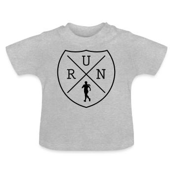 Course à pied marathon - T-shirt bio col rond Bébé - gris chiné - Devant
