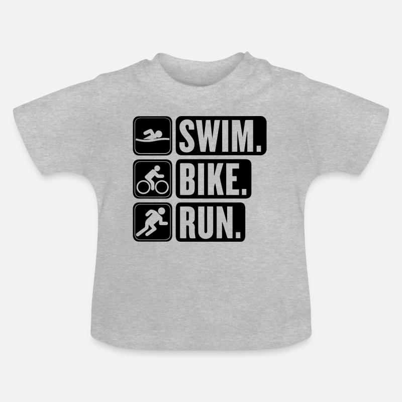 triathlon - T-shirt bio col rond Bébé - gris chiné