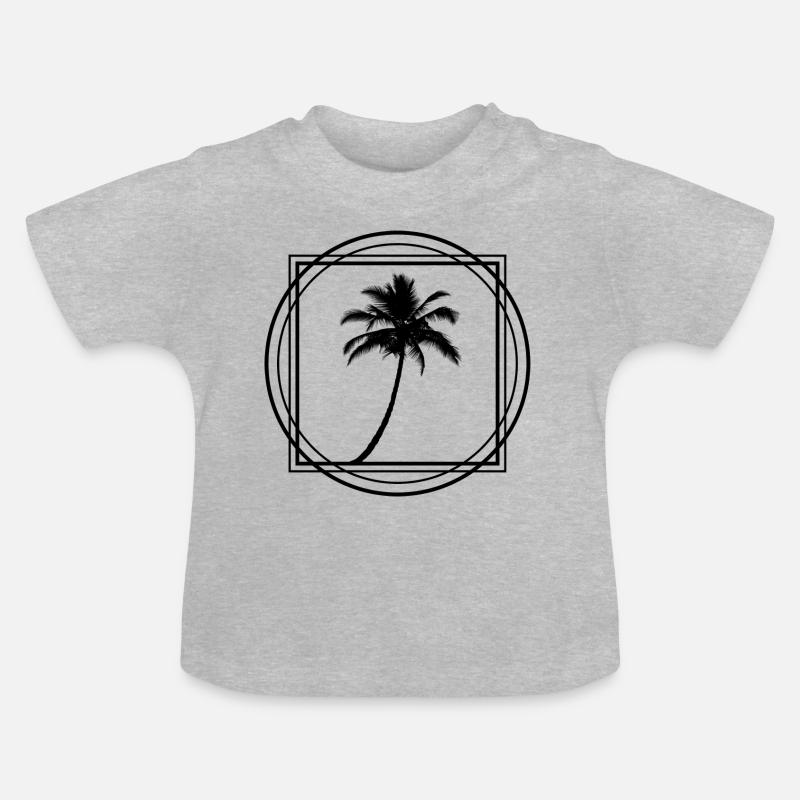 Palmier noir - T-shirt bio col rond Bébé - gris chiné