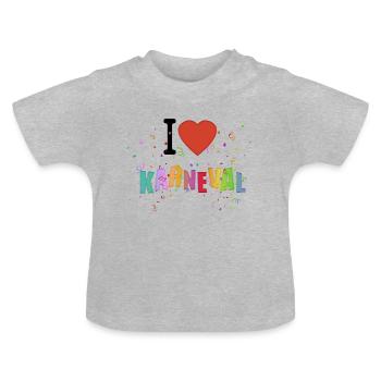 J’aime carnaval - T-shirt bio col rond Bébé - gris chiné - Devant