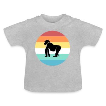 gorilla - Baby Organic T-Shirt with Round Neck - heather grey - Front