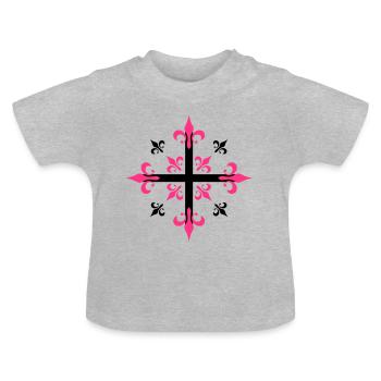 02 Croix Les Mousquetaires Rois - T-shirt bio col rond Bébé - gris chiné - Devant