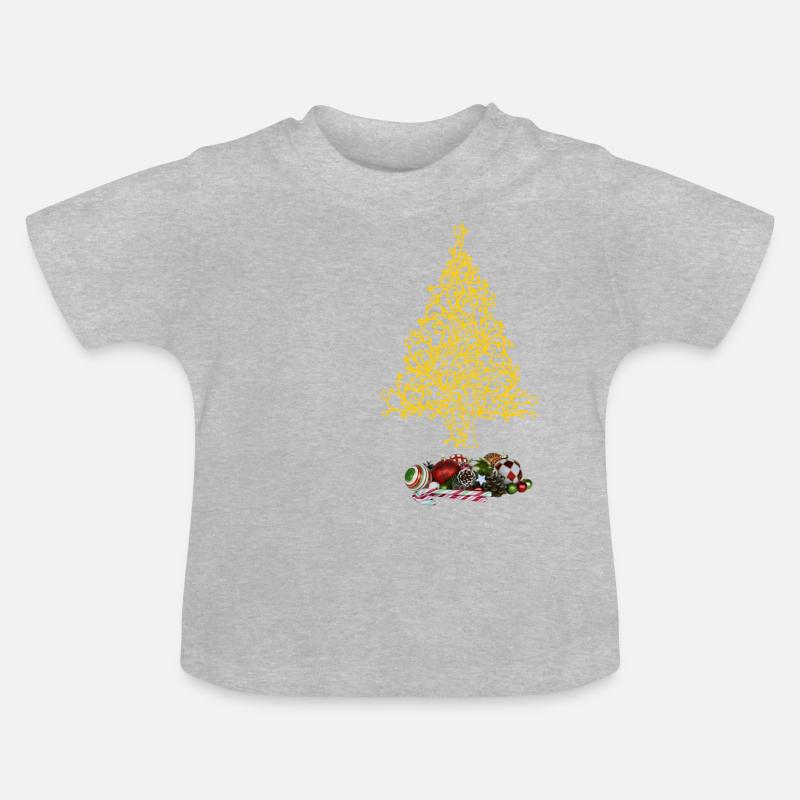 arbre de Noël - T-shirt bio col rond Bébé - gris chiné