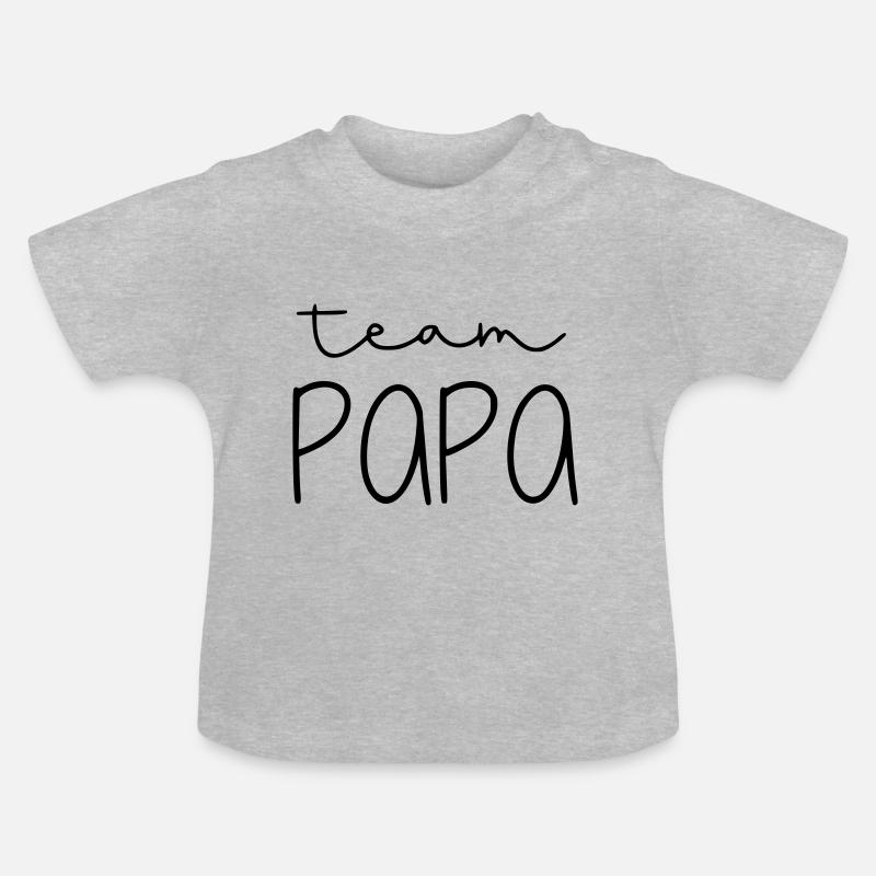 Papa de l'équipe - T-shirt bio col rond Bébé - gris chiné