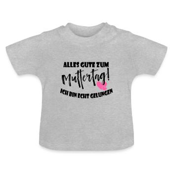 Alles Gute zum Muttertag! - Baby Bio-T-Shirt mit Rundhals - Grau meliert - Vorne