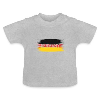 Germany Germany Flag - Baby Organic T-Shirt with Round Neck - heather grey - Front