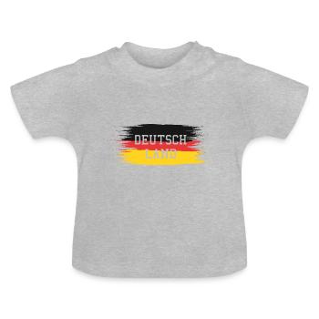 Germany Germany Flag - Baby Organic T-Shirt with Round Neck - heather grey - Front