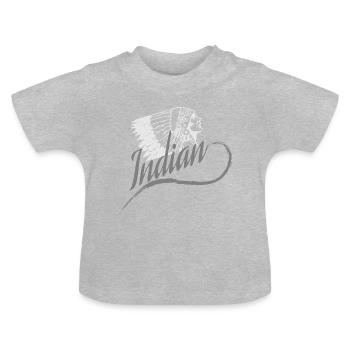 Indianer - Baby Bio-T-Shirt mit Rundhals - Grau meliert - Vorne