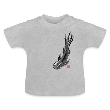 Koi Fish - Baby Organic T-Shirt with Round Neck - heather grey - Front