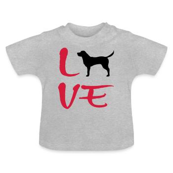 Labrador - T-shirt bio col rond Bébé - gris chiné - Devant