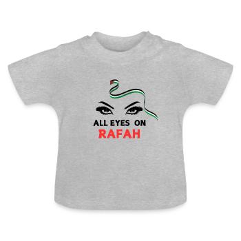 All eyes on Rafah - Baby Bio-T-Shirt mit Rundhals - Grau meliert - Vorne