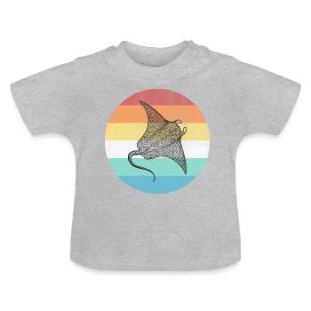 Raie - T-shirt bio col rond Bébé - gris chiné - Devant
