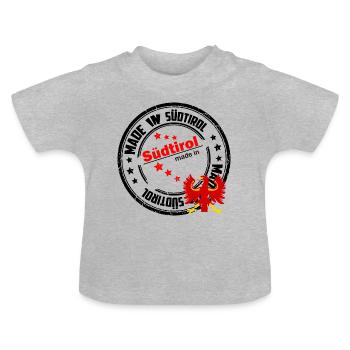 Fabriqué dans le Tyrol du Sud - T-shirt bio col rond Bébé - gris chiné - Devant