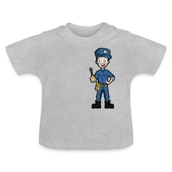 electrician - Baby Organic T-Shirt with Round Neck - heather grey - Front