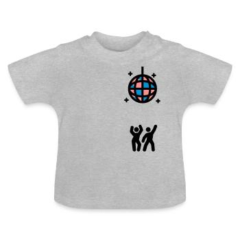 Night Fever Club Disko Tanzen Diskokugel - Baby Bio-T-Shirt mit Rundhals - Grau meliert - Vorne