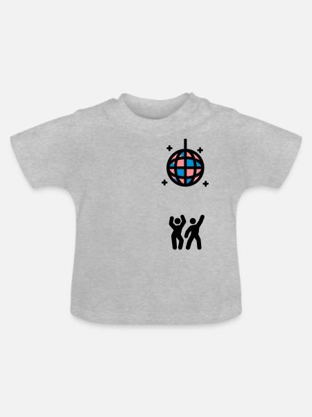 Night Fever Club Discothèque disco Danse Boule - T-shirt bio col rond Bébé - gris chiné