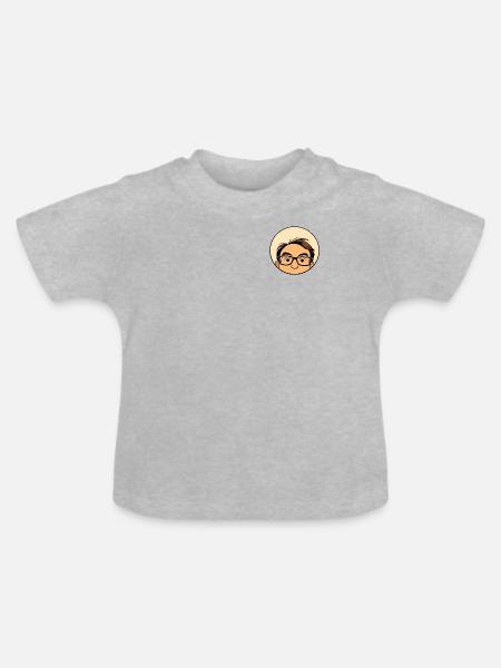Felix macht was - Baby Bio-T-Shirt mit Rundhals - Grau meliert
