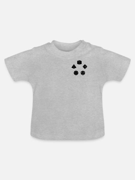 Pen&Paper Dice Set - Baby Bio-T-Shirt mit Rundhals - Grau meliert