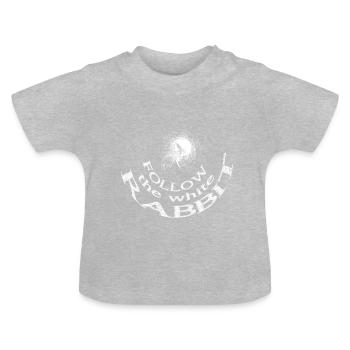 suivre le lapin blanc - T-shirt bio col rond Bébé - gris chiné - Devant