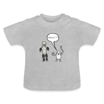Roboter Problem? - Baby Bio-T-Shirt mit Rundhals - Grau meliert - Vorne