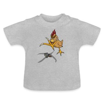 Hen - Baby Organic T-Shirt with Round Neck - heather grey - Front