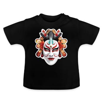 Kabuki Maske / Japanische Kunst / Theater / Antik - Baby Bio-T-Shirt mit Rundhals - Schwarz - Vorne