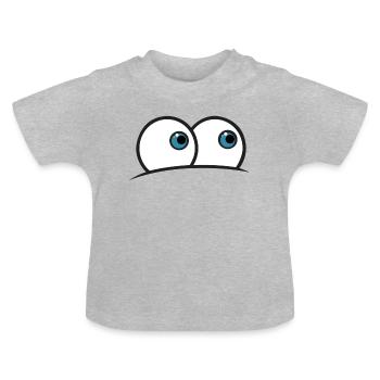 Yeux bleus - T-shirt bio col rond Bébé - gris chiné - Devant