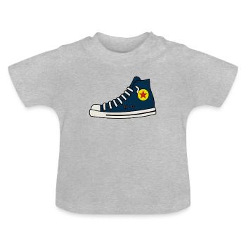 chaussure - T-shirt bio col rond Bébé - gris chiné - Devant