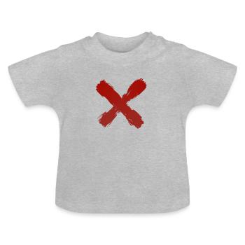 Kreuz - Baby Bio-T-Shirt mit Rundhals - Grau meliert - Vorne