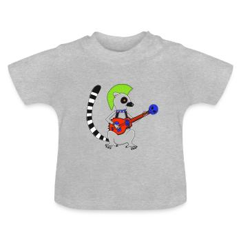 Katta-Punk - Baby Bio-T-Shirt mit Rundhals - Grau meliert - Vorne