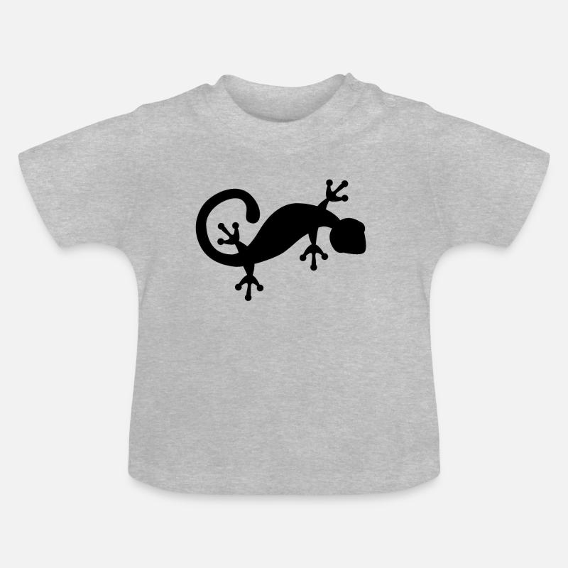 gecko - T-shirt bio col rond Bébé - gris chiné