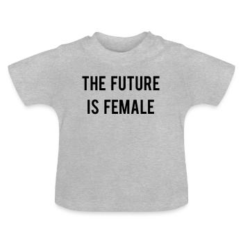 The Future is female - Baby Organic T-Shirt with Round Neck - heather grey - Front