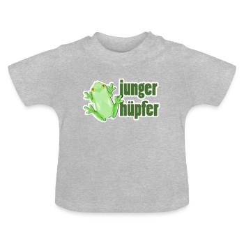 Junger Hüpfer - Baby Bio-T-Shirt mit Rundhals - Grau meliert - Vorne