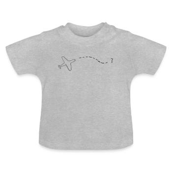 Airplane Route - Baby Organic T-Shirt with Round Neck - heather grey - Front