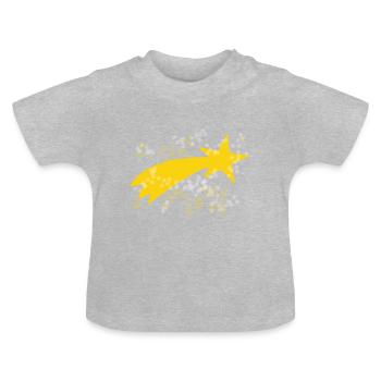 Sternschnuppe - Baby Bio-T-Shirt mit Rundhals - Grau meliert - Vorne