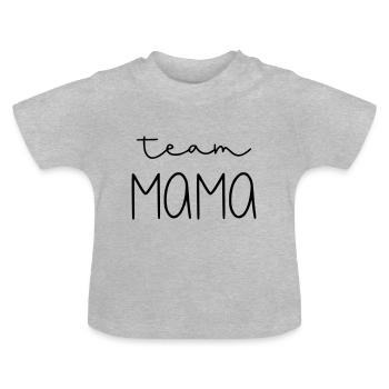 Team mom - Baby Organic T-Shirt with Round Neck - heather grey - Front