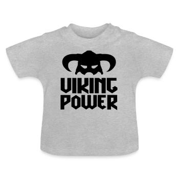 casque de viking - T-shirt bio col rond Bébé - gris chiné - Devant